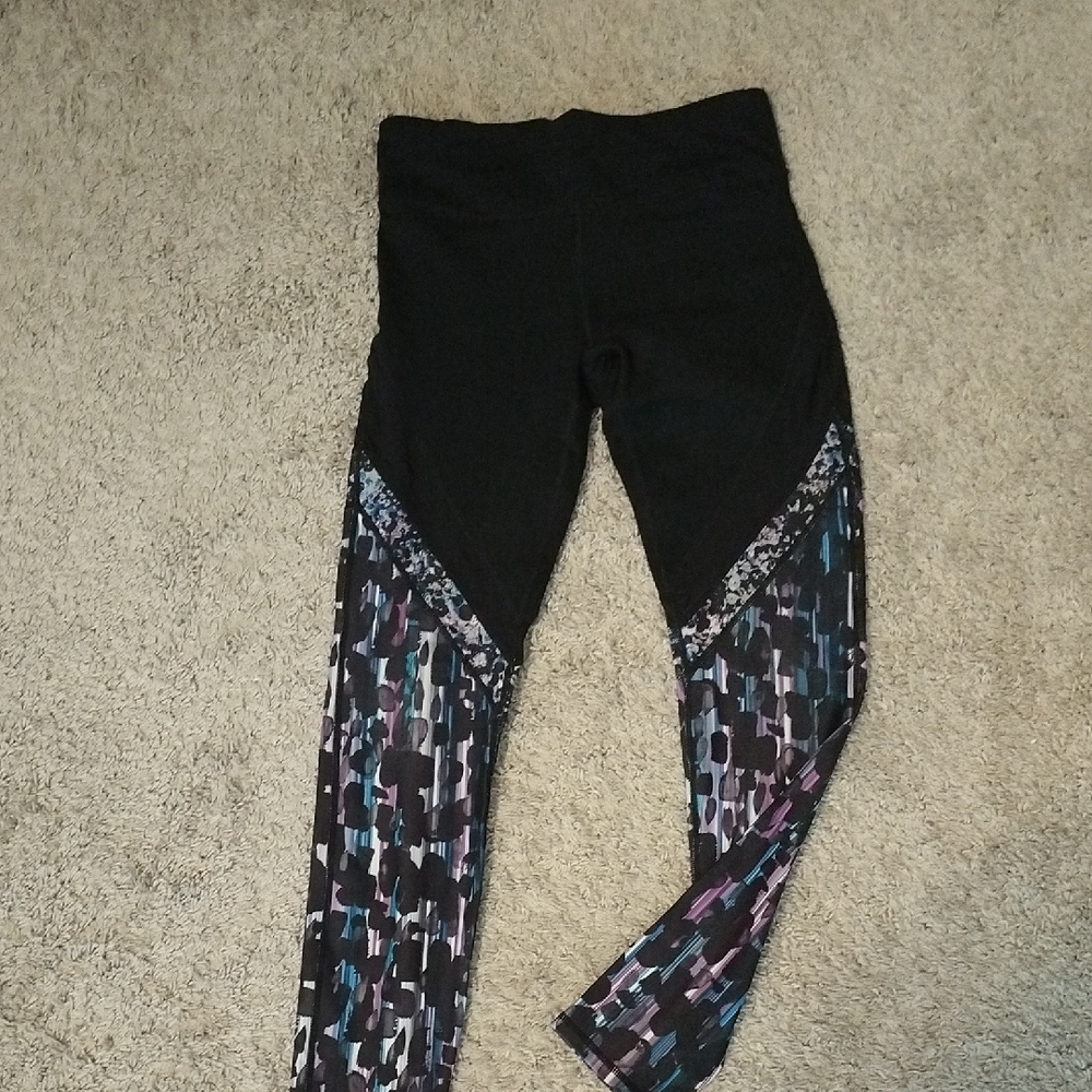 Fabletics Black and Multicolor Patterned Leggings